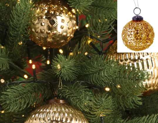 Gouden kerstornament decoratie klein ornament ca. 8cm diameter feestelijk ornament