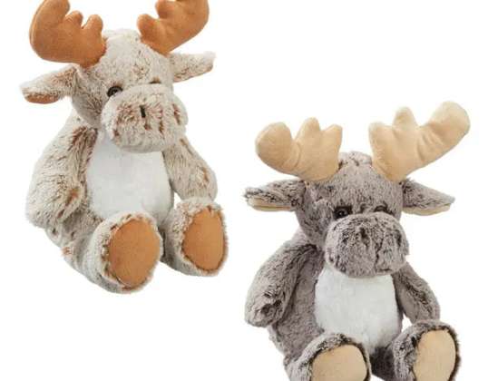 Large Cuddly Moose Plush Toy 51cm Set of 2 Soft Stuffed Animals