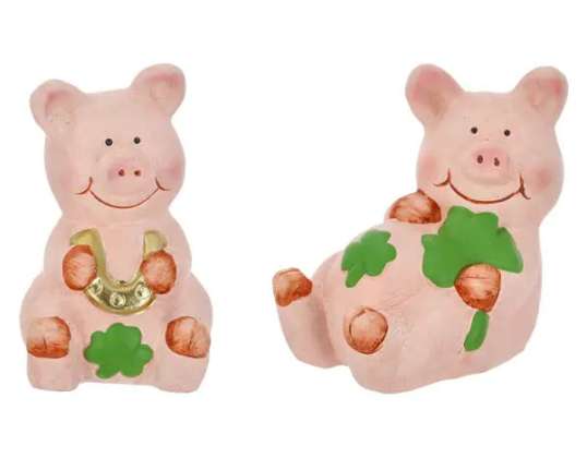 Little Lucky Pigs – 2 Lucky Charm figūrėlių rinkinys Žavinga dekoracija