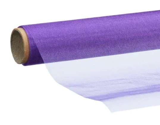 Tissu décoratif en organza violet 35cm x 200cm Matériau élégant transparent