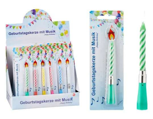 Bougies d’anniversaire musicales 6 couleurs assorties célébration mélodique pack de 6