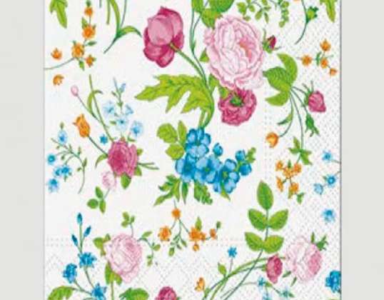 Serviettes fleuries Premium Lot de 20 33x33cm Idéal pour les tables de fête