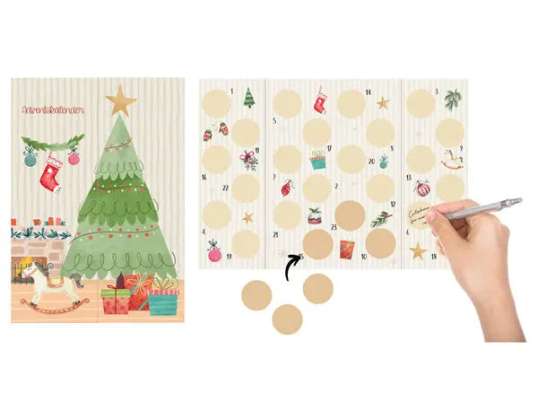 Scratch-off Advent calendar to fold out Interactive, height approx. 30 cm