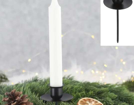 Black stick candle holder with skewer 10 cm length