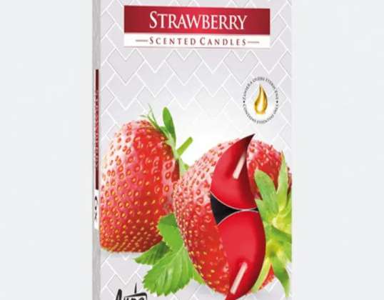 Set of 6 Strawberry Scented Tealights in Foldable Packaging   Aromatherapy Candles for Home Ambiance