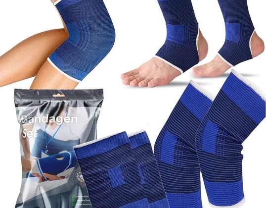 User Premium Bandagen Set 7 Teilig mit Ellenbogenbandage  Fußbandage  Schulterbandage &amp; Kniebandage für Sport &amp; Freizeit