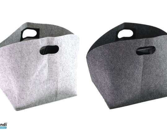 Versatile felt basket for storage 34x24x34 cm in 2 shades