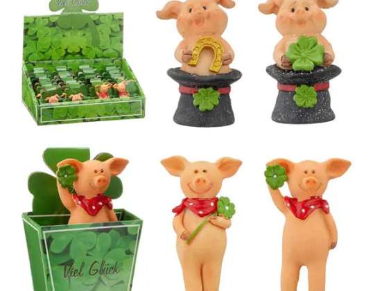 Cochon porte-bonheur dans une boîte cadeau 4/s env. 7 cm Cadeaux porte-bonheur parfaits