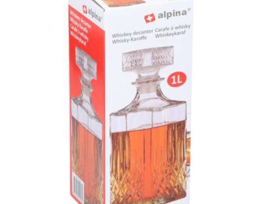 Jarra de whisky de vidrio GL/PP de 1l y jarra de polipropileno para almacenar licores y licores