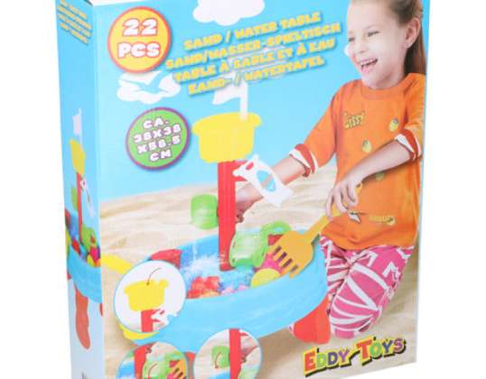 Beach activity table set 22pcs. Sand and water play table made of polypropylene