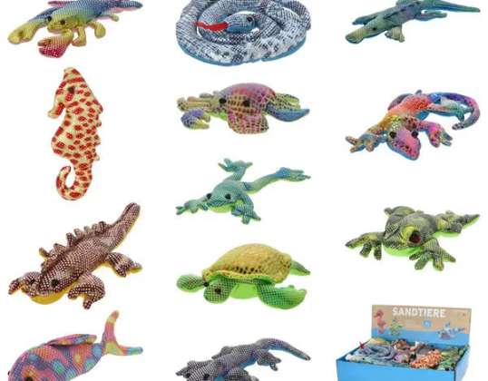 Set of 12 sand animals, each approx. 12 cm in diameter – colourful &amp; tangible