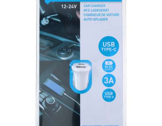 USB C Car Charger Made of Rugged ABS Fast Charging Adapter for Vehicles