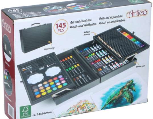 Full Artist Set 145 Piece Set Painting Supplies for Artists and Beginners