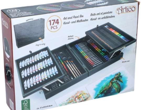 Comprehensive Art Set 174 Pieces Complete Painting Set for Artists and Beginners