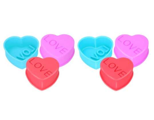 Heart Baking Molds Set of 6 for Homemade Treats, Cakes and Desserts