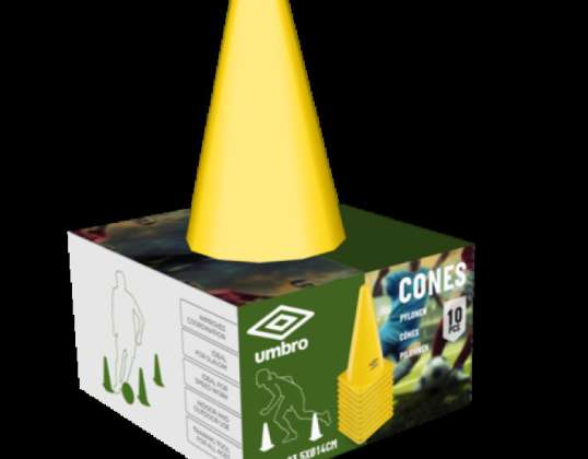 Pack of 10 Sturdy Plastic Pylons 14 x 14 x 23 5cm Colorful Traffic Cones for Training and Safety