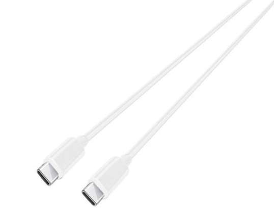 1 m lange USB C naar USB C 2.0-kabel Snel opladen en synchroniseren wit