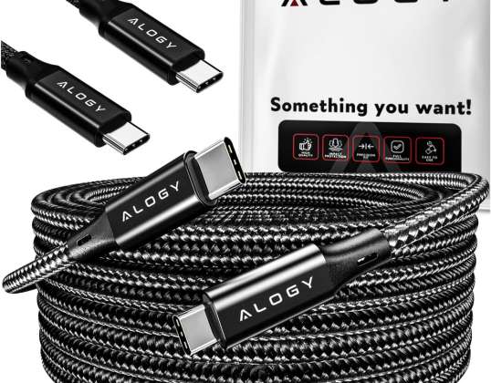 Kabel USB C typ C mocny szybki 60W PD 1M do iPhone 15/Pro/Max nylonowy