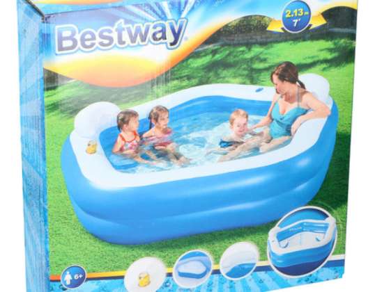Piscină PVC 213 x 207 x 69 cm – piscină mare în aer liber pentru distracție în familie