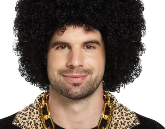 Peluca Afro Negra 120G – Rizos Voluminosos Carnaval y Fiesta