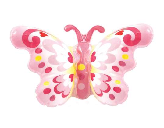 Надуваема розова пеперуда върху гривна 25 см – забавна играчка за деца