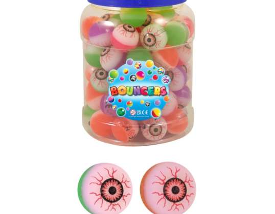Evil Eye Jet Balls 3 3 cm 4 verschillende designs Mystieke springballen voor kinderen en verzamelaars