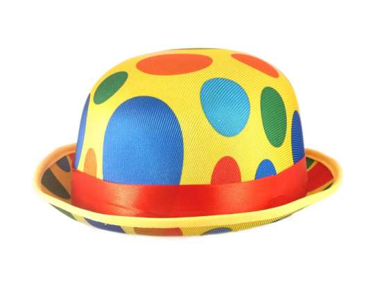 Bowler Cappello Clown per Adulti Colorato Circense Costume Accessori