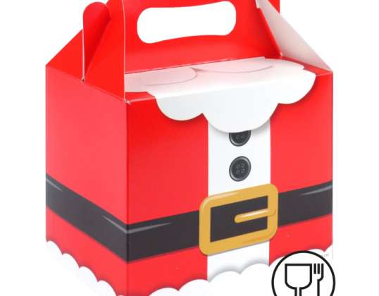 Lunchbox Kerstman 14L x 9 5B x 12H cm – Feestelijke Lunchbox