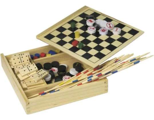 Cherie Holzbox Spielset: Klassische Spiele für Kinder &amp; Familien