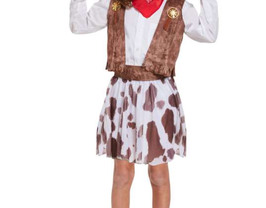 Cowgirl kostīms bērniem maziem 4–6 gadiem - rietumu apģērbs meitenēm