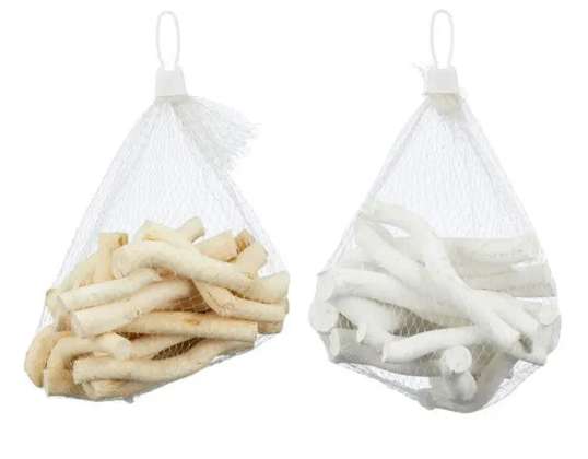 Set décoratif en bois blanc et naturel 2 pièces env. 200g