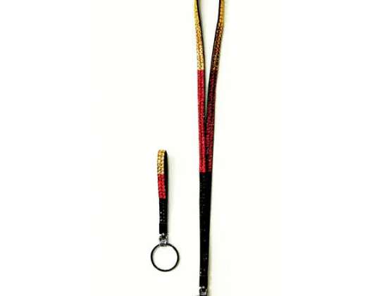 Deutschland Schlüsselanhänger mit Strass  Elegantes Accessoire  ca. 36 cm