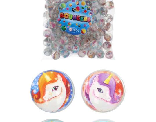 Unicorn Ball Jet 3 3 cm – 4 Colores Surtidos Encantadoras Bolas de Salto de Unicornio