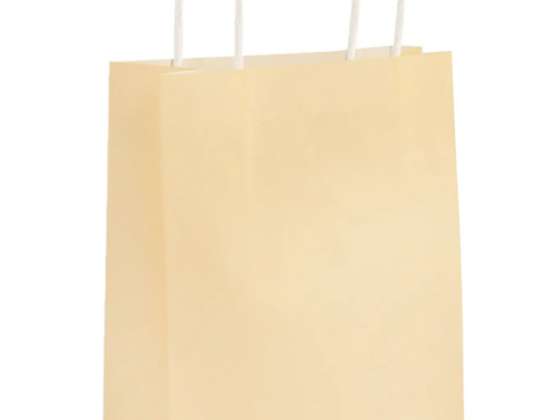 Elfenbeinfarbene Tasche Mit Griff  14x21x7 cm   Elegante Damenhandtasche