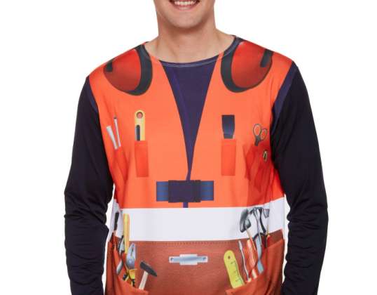 Възрастен строителен работник костюм риза обличане маскировка