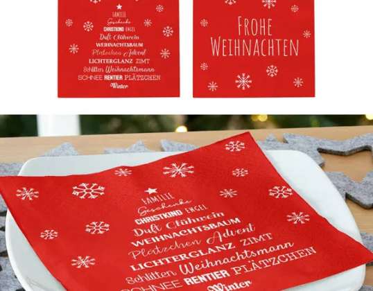 Festive Red Christmas Napkins 2 per Set Pack of 20 Holiday Table Essentials