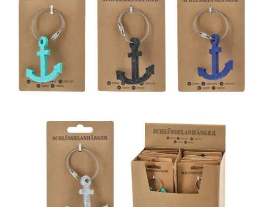 Ensemble de 4 ancres porte-clés en feutre – Maritime Charme Accessoires