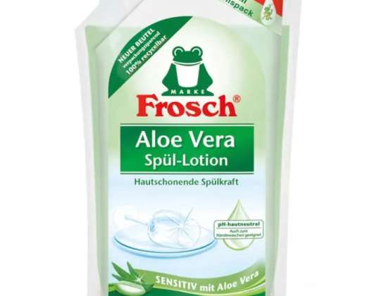 Frosch 800ml υγρό πιάτων αναπλήρωσης σακούλα αλόης βέρα ήπια φροντίδα και αποτελεσματικός καθαρισμός