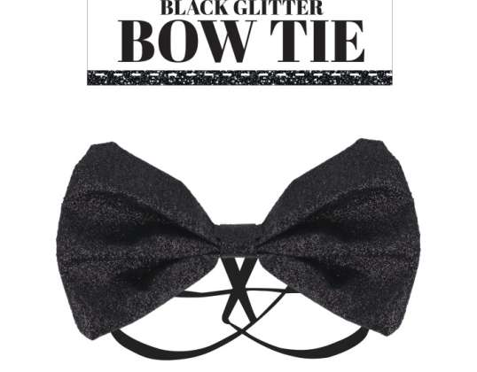 Noeud papillon pailleté noir 12 x 7 cm Noeud élégant pour les fêtes et galas