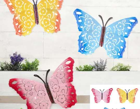 Große Bunte Schmetterlings Wanddekoration  3er Set  Breite ca. 40 cm