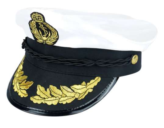 Sombrero de capitán de satén para adultos Accesorios de traje náutico
