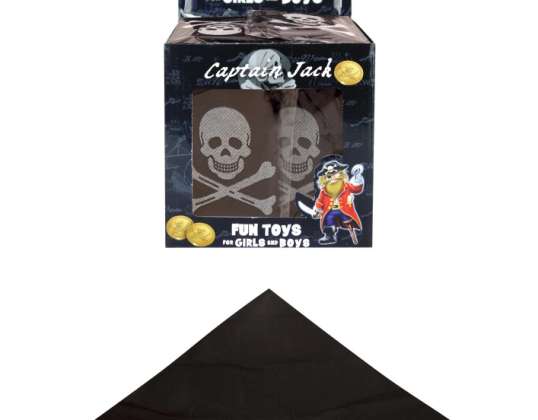 Pirat-bandana for barn, svart med tilbehør til skull Pirat-kostyme