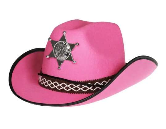 Cappello da sceriffo per bambini in rosa