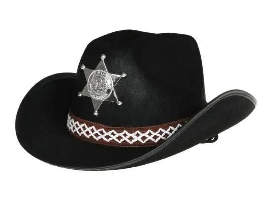 Cappello da sceriffo per bambini in nero