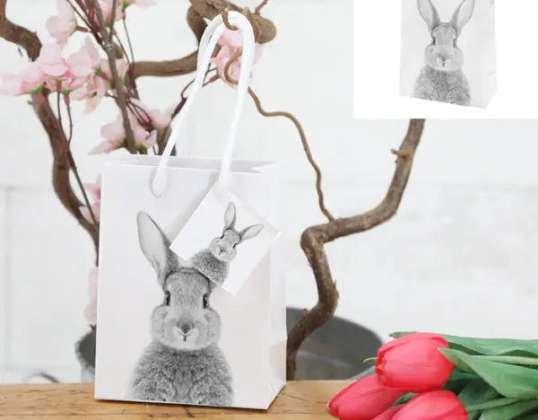Küçük tavşan hediye çantası Sevimli tasarım Yaklaşık 14 cm yükseklik Küçük şeyler için ideal!