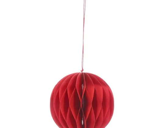Маленька червона стільникова декоративна підвіска круглий діаметр 8см