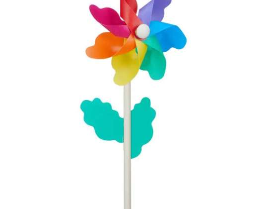 Kleines Buntes Windrad &#039;Flower&#039;  30 cm Höhe  11 cm Durchmesser – Perfekt für den Garten