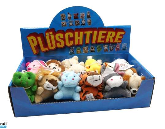 Cuddly mini plush toys 8cm assorted into 12 variants presented in the display