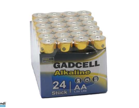 Paquete de 24 pilas alcalinas AA/LR6: duraderas y potentes