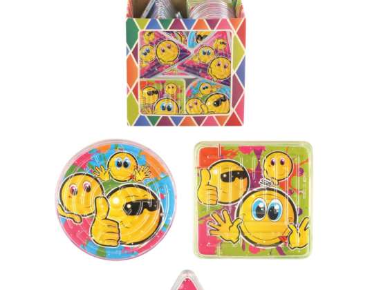 Labyrinth puzzle with smiley 3 different shapes puzzle game for children